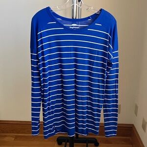 Old Navy Blue and White Boyfriend Shirt